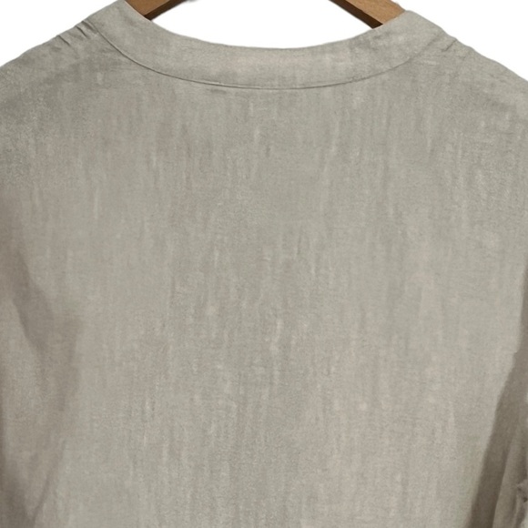 Kim Rogers Button-Up Linen Cotton Blend 3/4 Length Sleeve Beige Blouse Sz. Large - Picture 4 of 8